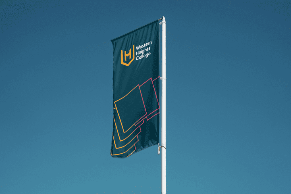 Western Heights College outdoor branded flag