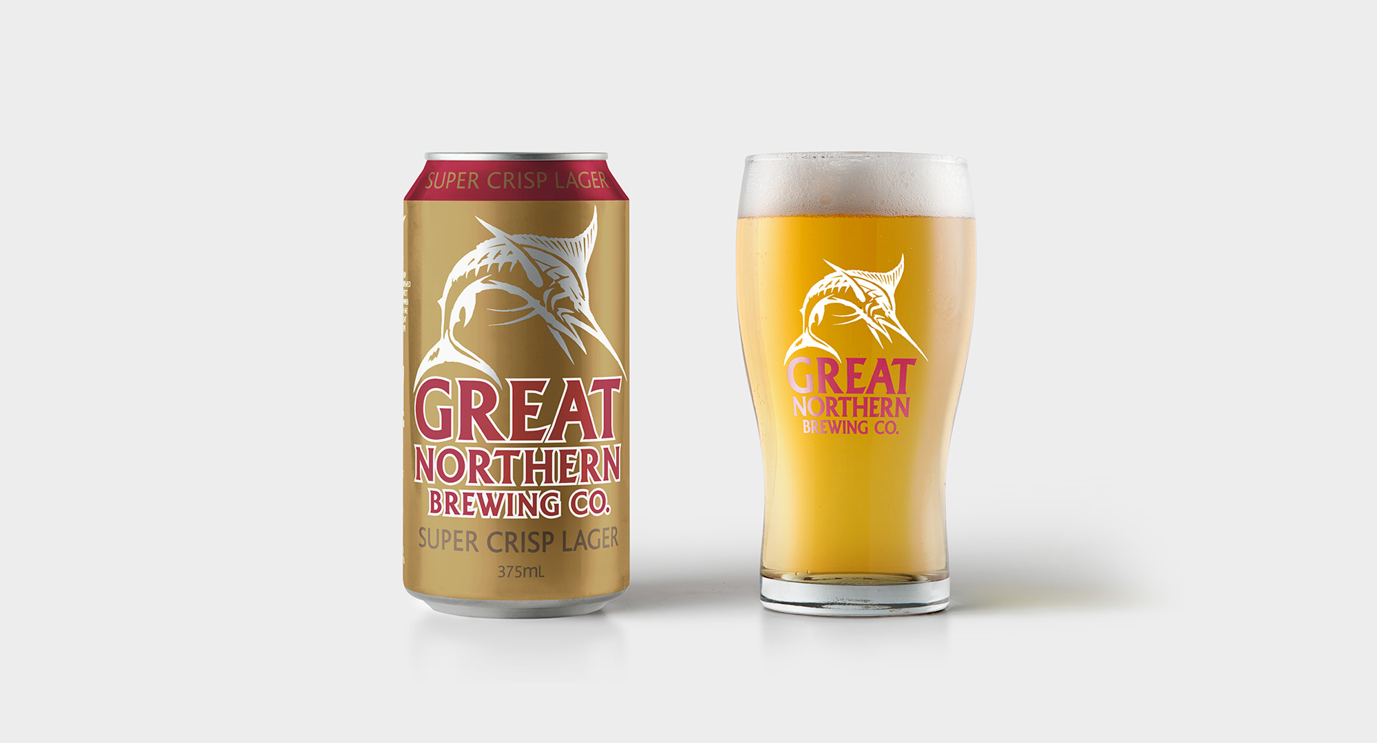 Great Northern can and glass branding