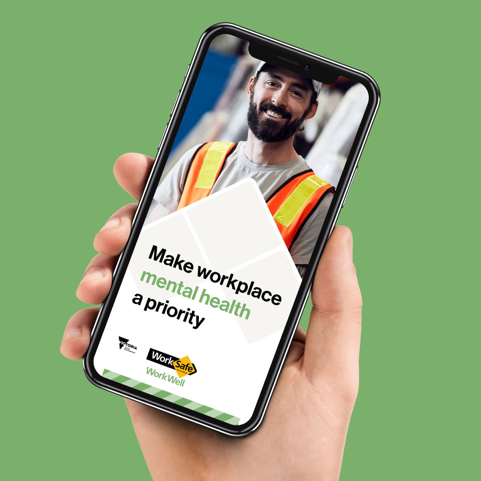 WorkSafe Mental Health Campaign on an iPhone