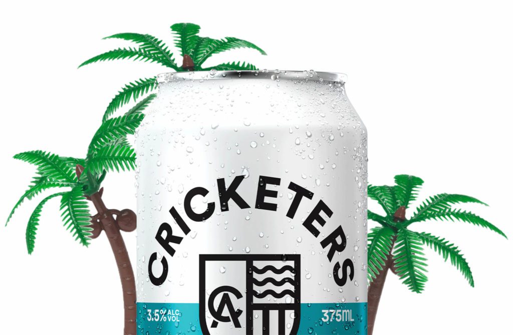 Close up of Cricketers Arms logo.