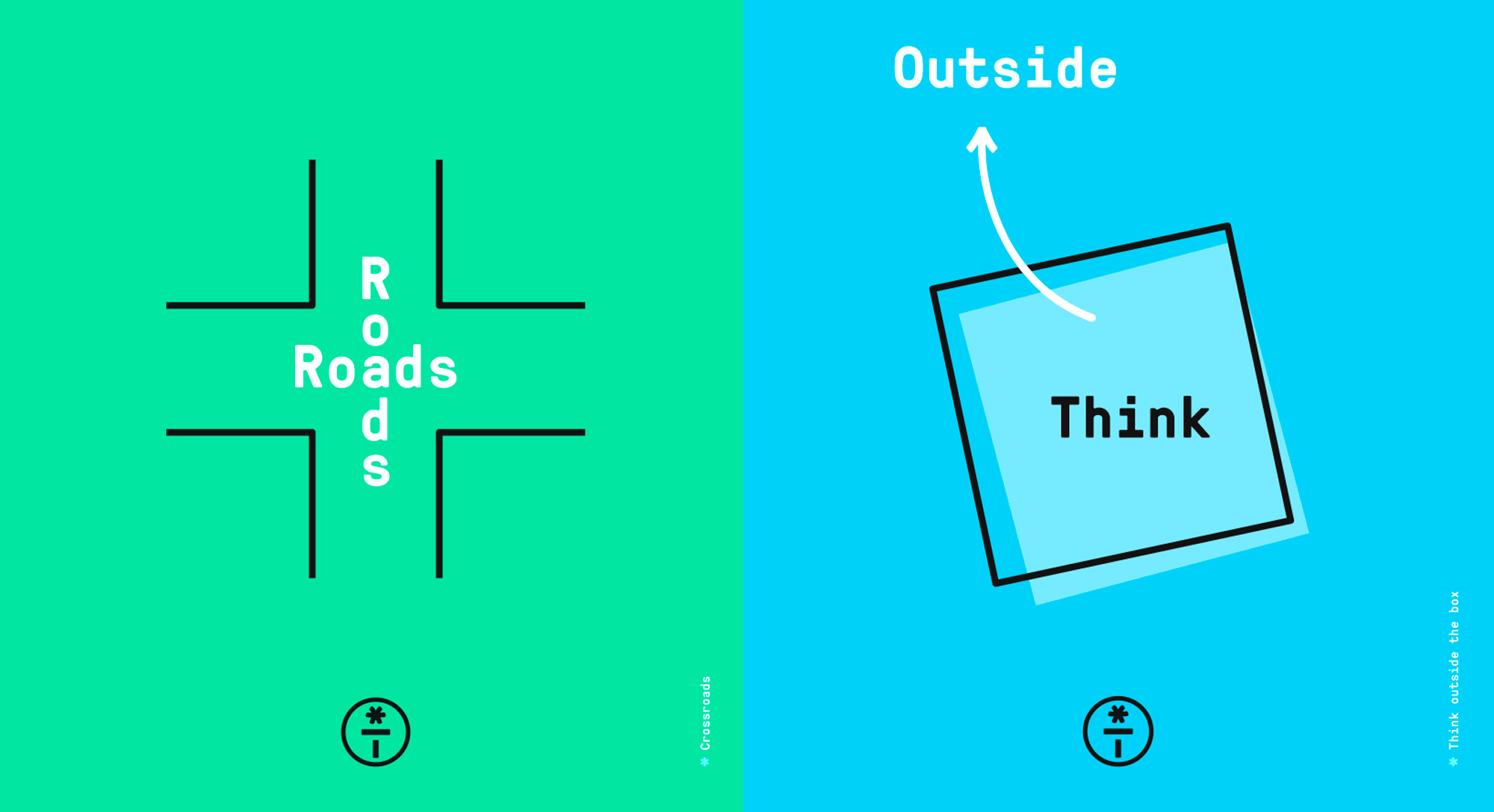 Tlab Iconography, visually representing 'crossroads' and 'Thinking outside the square'