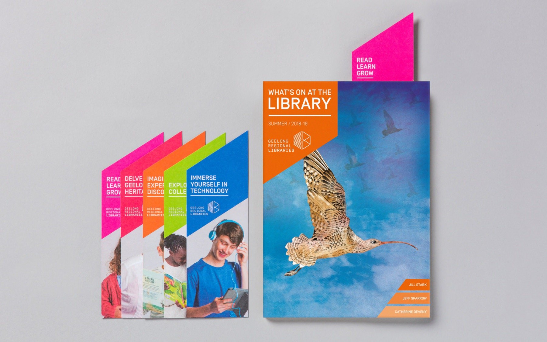 What's on at the Library printed brochure with book mark