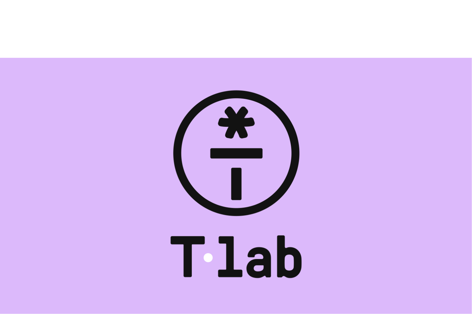 Black T.Lab logo on purple background.