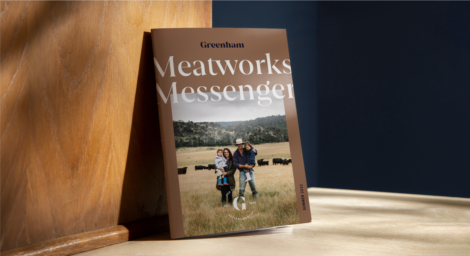 Greenham Meatworks Messenger branding on magazine cover